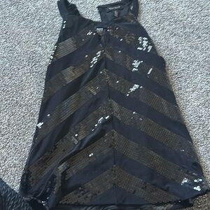 Black sequence tank top